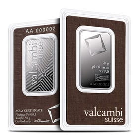 50 Gram Valcambi Platinum Bar (New