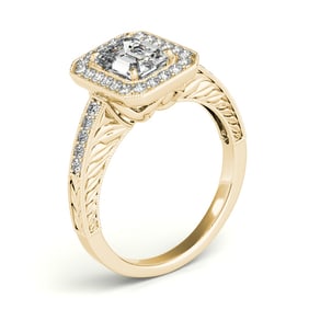 Natural 1.33 CTW Diamond Engagement Ring 18K Yellow Gold