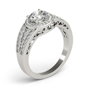 Natural 2.08 CTW Diamond Engagement Ring 18K White Gold