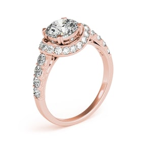 Natural 1.63 CTW Diamond Engagement Ring 18K Rose Gold