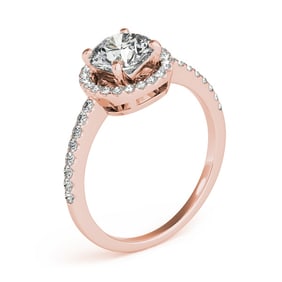 Natural 1.63 CTW Diamond Engagement Ring 18K Rose Gold
