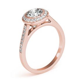 Natural 1.25 CTW Diamond Engagement Ring 18K Rose Gold