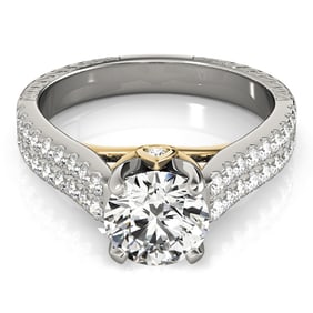 Natural 1.8 CTW Diamond Engagement Ring SET 14K Yellow Gold