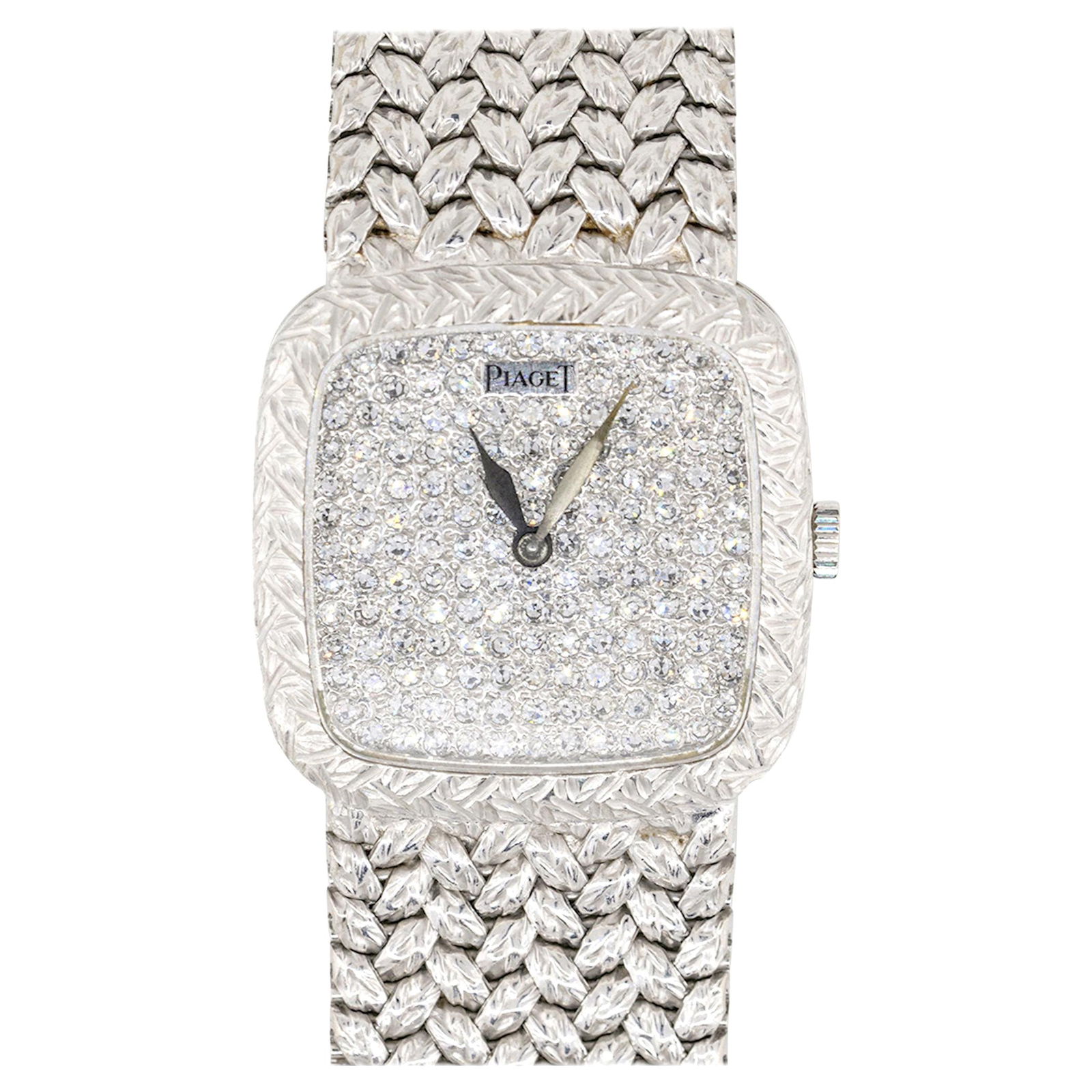 Piaget 9902D2 18k White Gold: Piaget 9902D2 18k White Gold Diamond Pave Dial Vintage Watch Case Material: 18k Gold, White Gold Stone: Diamond, White Diamond Stone Cut: Round Cut Place of Origin: United States Period: 21st Century