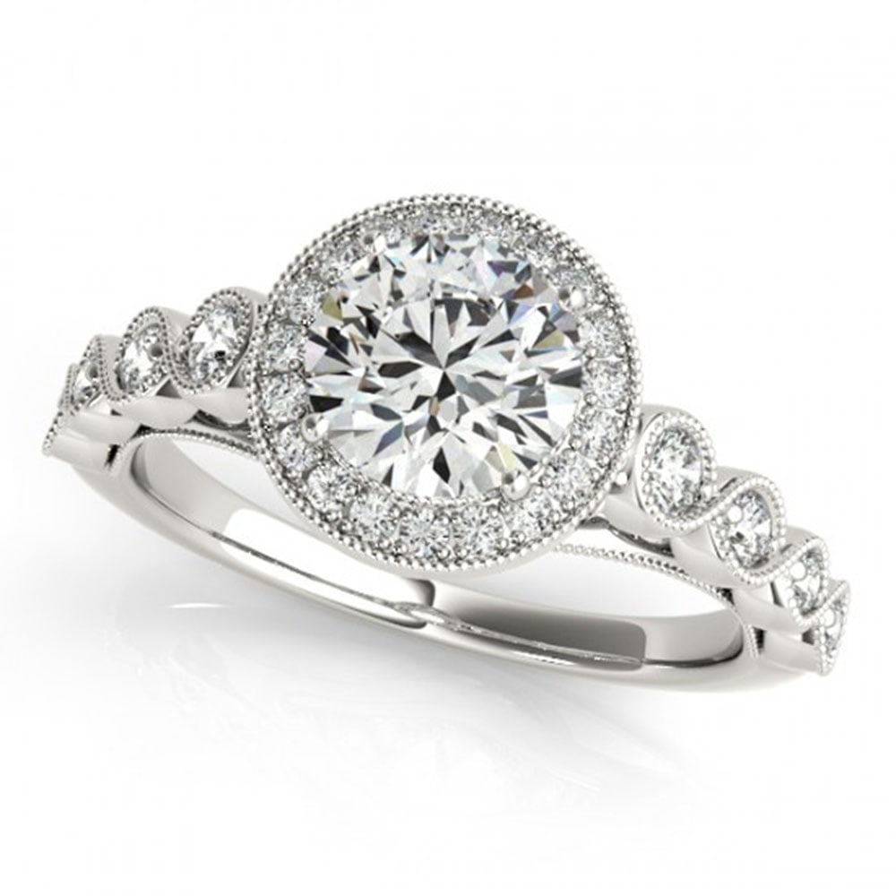 1.05 ctw Certified VS/SI Diamond Halo Ring 18k White Gold: 1.05 ctw Certified VS/SI Diamond Halo Ring 18k White Gold Item: Diamond Wedding Ring Total Gem weight: 1.05 carats Metal: Solid 18k White Gold Gold Product Weight: Approx. 6 grams Jewelry Note:</