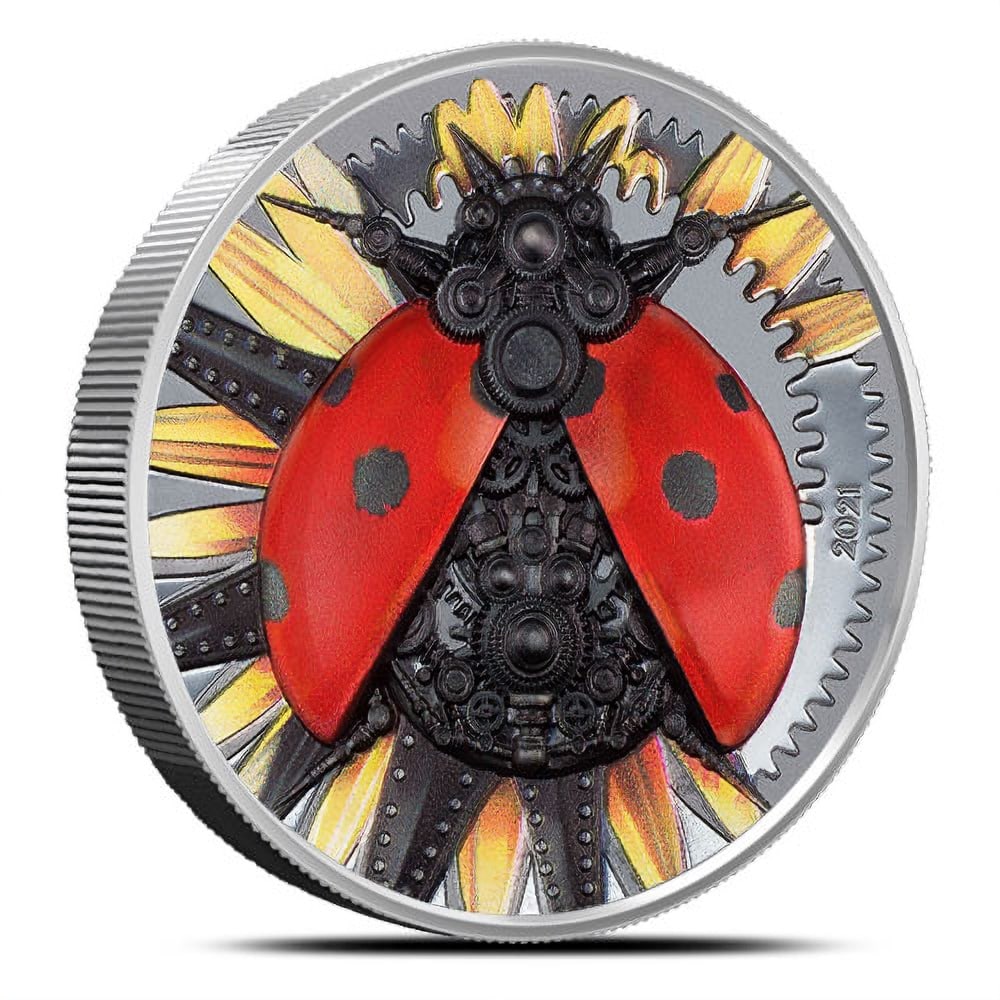 2021 3 oz Proof Mongolia: 2021 3 oz Proof Mongolia Silver Mechanical Lady Bug Coin SKU no: RBJ4586562 Year: 2021 Mint Mark: Not Shown Purity: .999 Diameter: 45 mm Condition: Proof Face Value: 2,000 Togrog