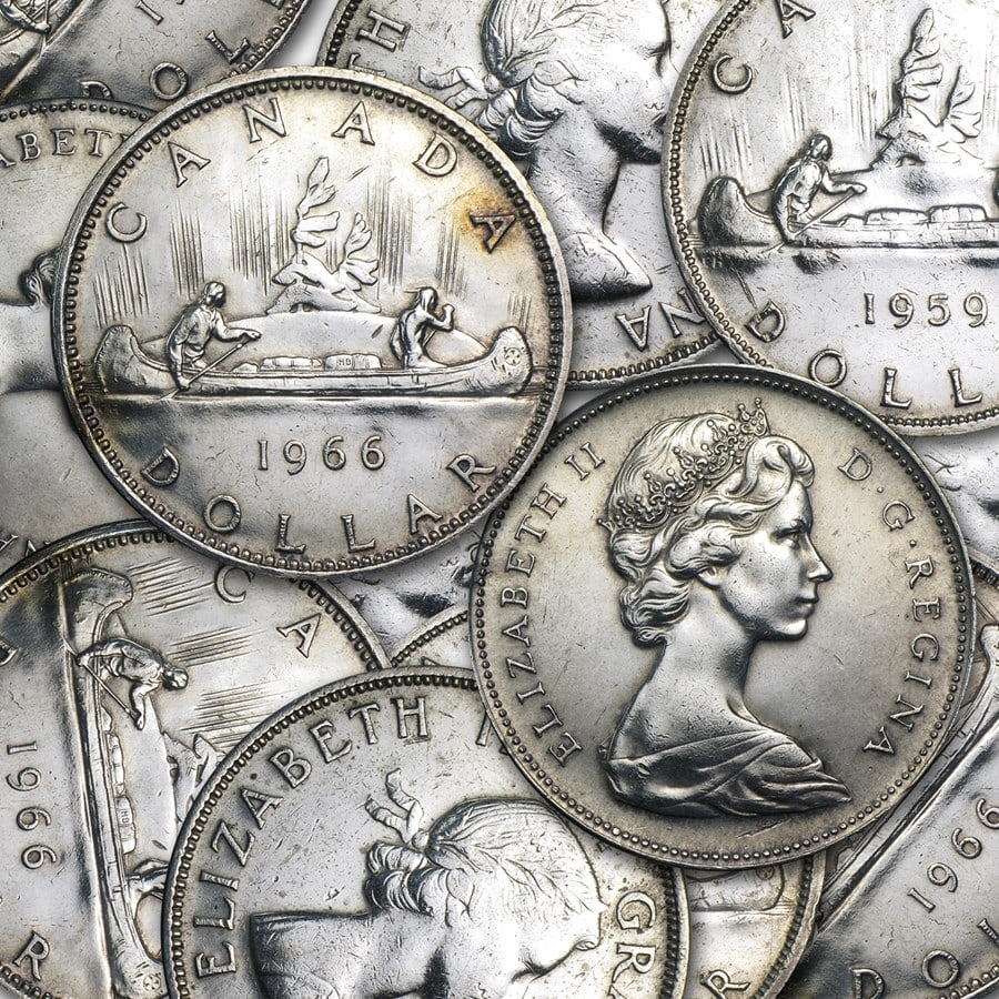 1958-1967 Canada Silver Dollar Avg: 1958-1967 Canada Silver Dollar Avg Circ (.800 Fine) SKU no: RBJ21806 Year: Random Grade: Average Circulated Grade Service: None Denomination: $1.00 Dollar Mint Mark: RCM (Not Shown) Metal
