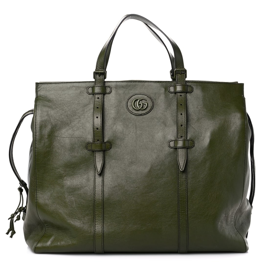 Calfskin Tonal GG Medium Tote: Gucci Calfskin Tonal GG Medium Tote Bag Forrest Green Brand: GUCCI Condition: Excellent Condition Details: Handle: Edge wear, Exterior: Marks, imprints, Interior: Frayed stitch(es) Length: 18.25 in Wi