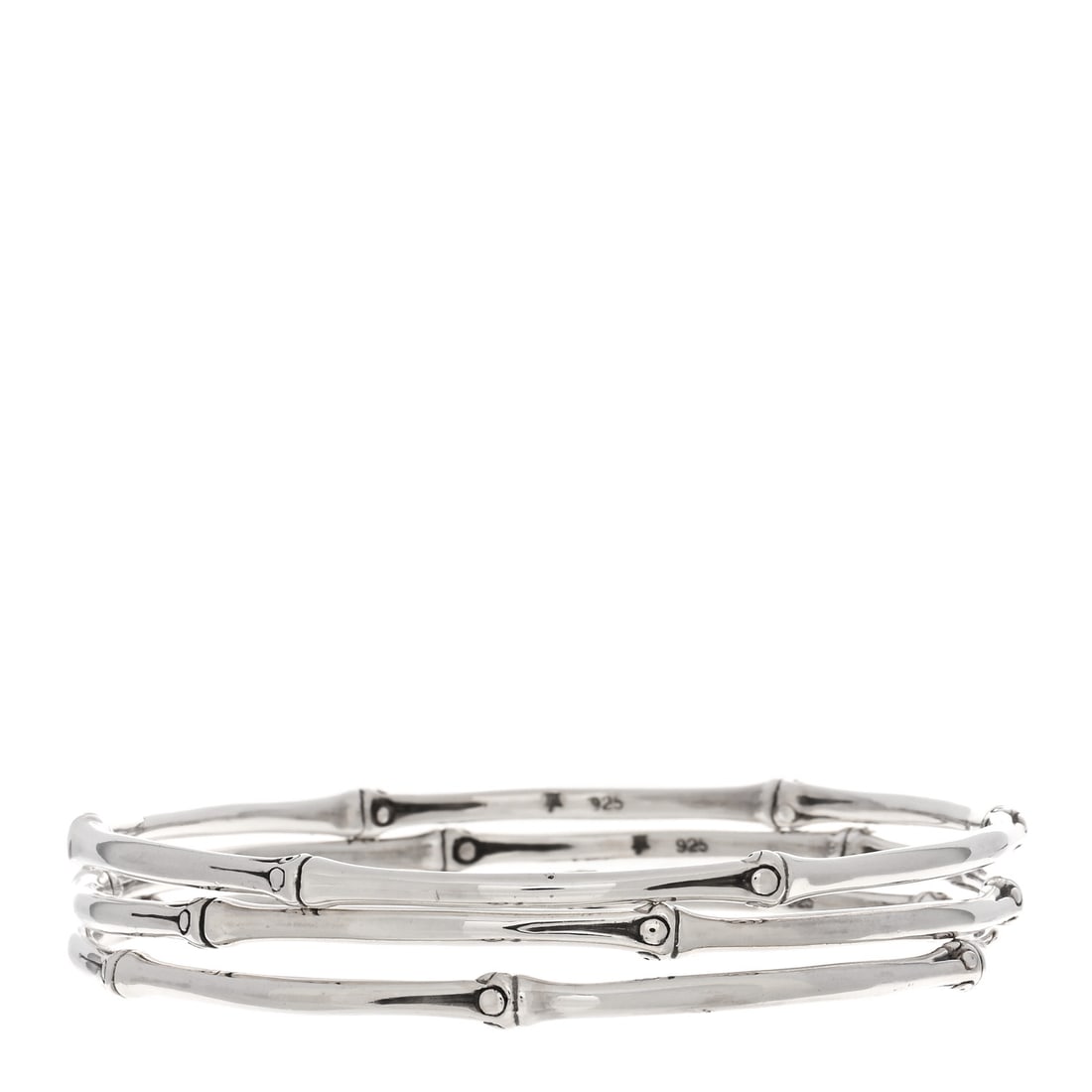Sterling Silver Bamboo Bangle Bracelet: John Hardy Sterling Silver Bamboo Bangle Bracelet Set of 3 Brand: JOHN HARDY Condition: Excellent Condition Details: Hardware: Faint scratch(es), Due to grading limitations imposed by mounted stones,