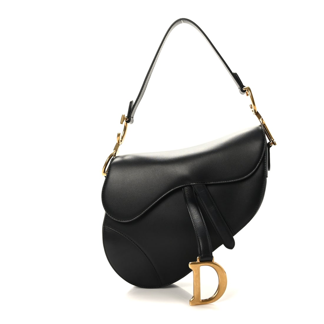 Calfskin Saddle Bag Black: Christian Dior Calfskin Saddle Bag Black Brand: CHRISTIAN DIOR Condition: Excellent Condition Details: Exterior: Scuffs, Handle: Creases, Interior: Fading, scuffs, surface wear, marks, Hardware: Scrat