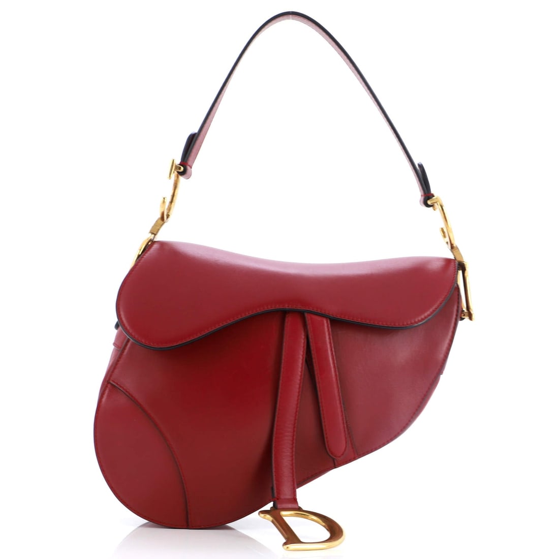 Christian Dior Saddle Handbag Leather: Christian Dior Saddle Handbag Leather Medium Exterior Color: Red Interior Color: Red Exterior Material: Leather Interior Material: Suede Hardware Color: Aged Gold Accessories: No Accessories <