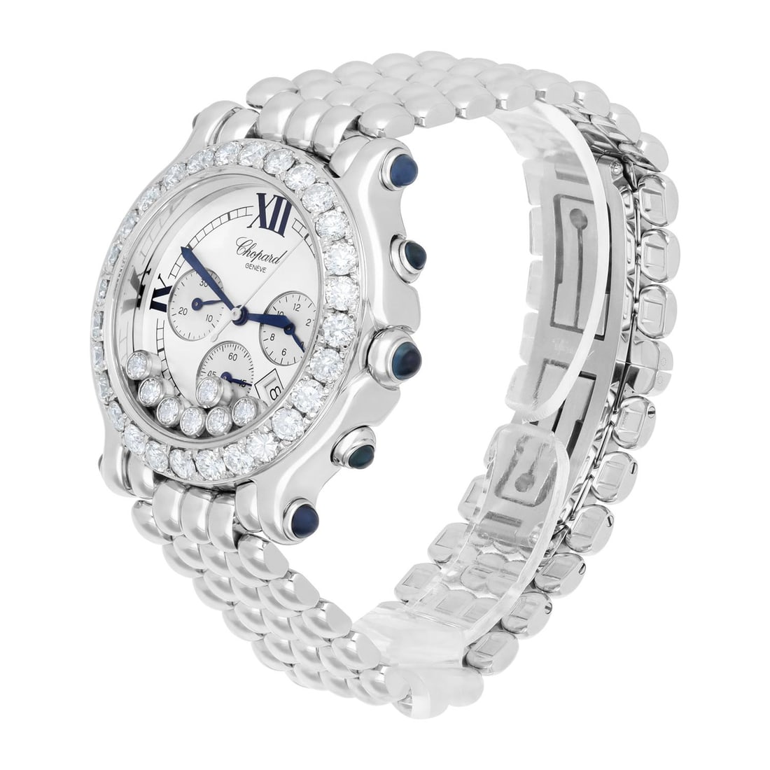 Chopard Happy Sport Chronograph Steel: Chopard Happy Sport Chronograph Steel Watch with Diamonds 38mm 28/8267-23 Brand: Chopard Case Material: Steel Strap Material: Stainless Steel Case Shape: Round Movement: Quartz Chronograph: Yes <