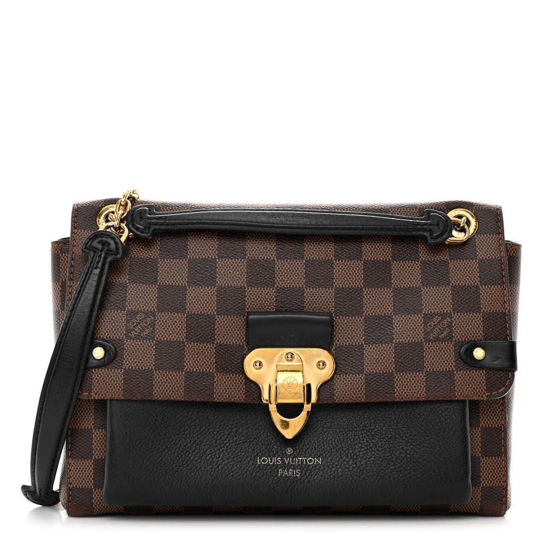 Louis Vuitton Damier Ebene Vavin: Louis Vuitton Damier Ebene Vavin PM Black SKU: RBJ1435142 Condition: Very Good Condition Details: Exterior: Corner wear, scuffs, faded area(s), marks, wear at resin glazing, Handle: Smoothing of leath