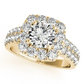 2 ctw Certified VS/SI Diamond Halo Ring 18k Yellow Gold