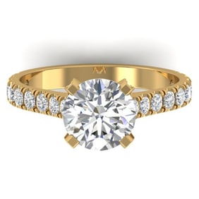 2.4 ctw Certified VS/SI Diamond Solitaire Art Deco Ring 14k Yellow Gold