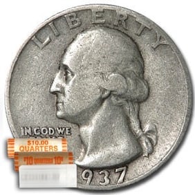1937 Washington Quarter 40-Coin Roll