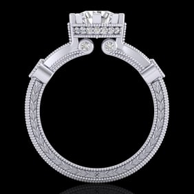 1.71 ctw VS/SI Diamond Art Deco Ring 18k White Gold