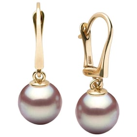 Lavender Freshwater Pearl Dangle Earrings