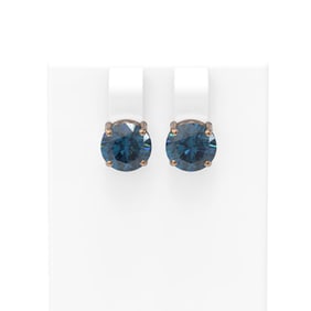 4 ctw Intense Blue Diamond Earrings 18K Rose Gold