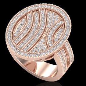 1.25 ctw Micro Pave VS/SI Diamond Ring 14k Rose Gold