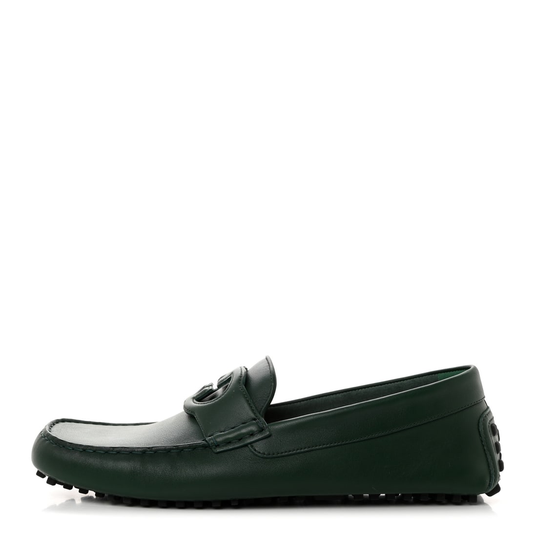 Gucci Soft Clove Calfskin Mens: Gucci Soft Clove Calfskin Interlocking G Driver Loafers 12 Vintage Green SKU: RBJ1432760 Condition: Excellent Condition Details: Other: Scuffs at soles, Exterior: Faint scuffs Size: 12 US , Box, 2 dus