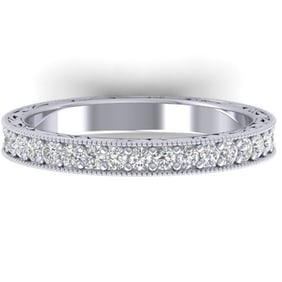 1 ctw Certified VS/SI Diamond Art Deco Eternity Ring 14k White Gold