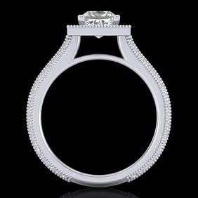 2 ctw Princess VS/SI Diamond Solitaire Micro Pave Ring 18k White Gold