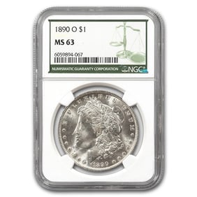 1890-O Morgan Dollar MS-63 NGC