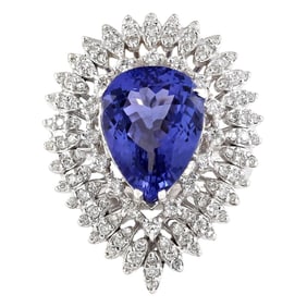 Tanzanite Diamond Ring 14K White Gold