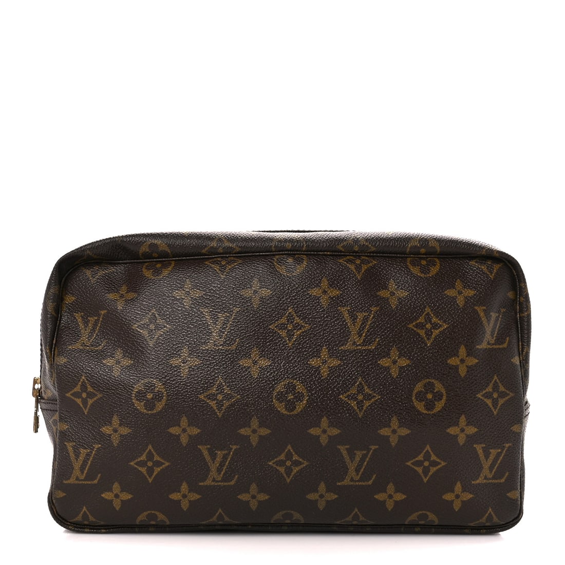 Louis Vuitton Monogram Trousse Toilette: Louis Vuitton Monogram Trousse Toilette 28 Brand: LOUIS VUITTON Condition: Shows Wear Condition Details: Exterior: Edge wear, marks, faint corner wear, surface wear, Hardware: Tarnished, faint scratch