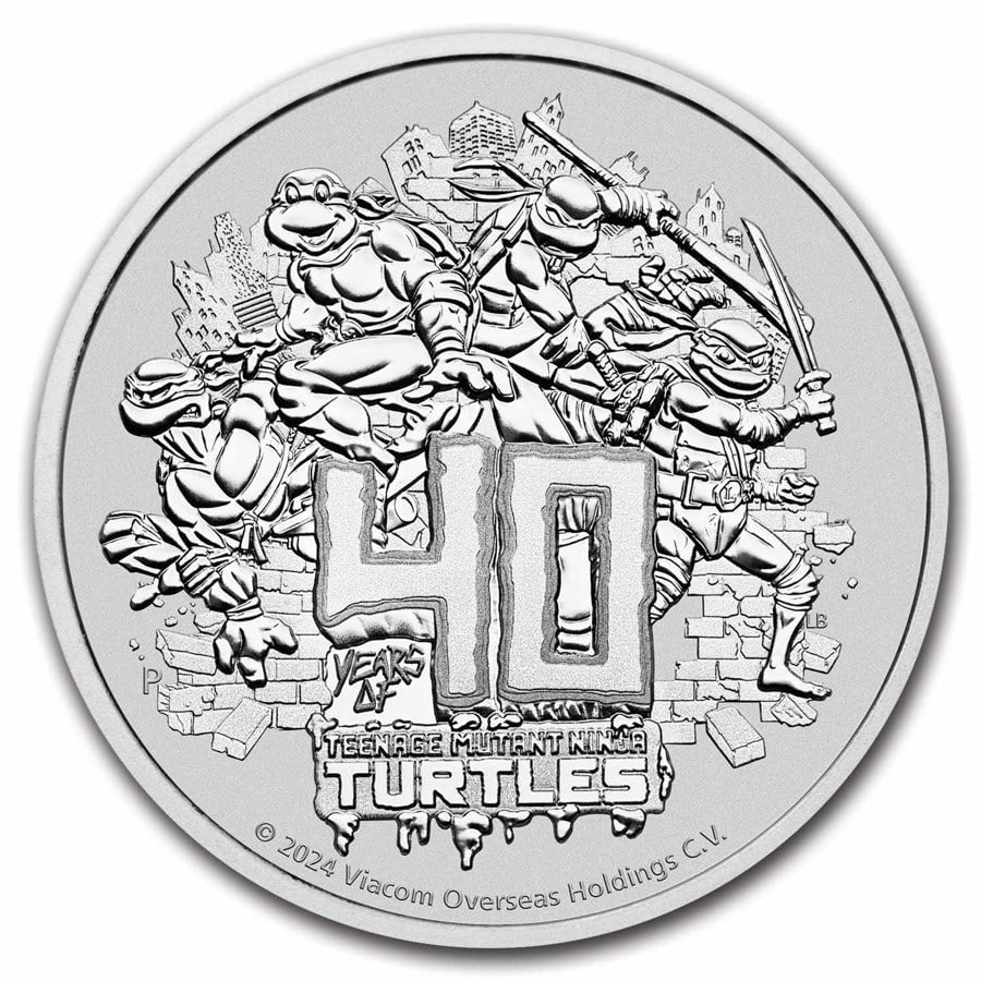2024 TUV Teenage Mutant Ninja: 2024 TUV Teenage Mutant Ninja Turtles 40th Anniversary $1 Coin BU SKU no: RBJ294355 Year: 2024 Grade: Brilliant Unc Grade Service: None Denomination: 1 Dollar Mint Mark: Perth Mint (Not Shown) <br
