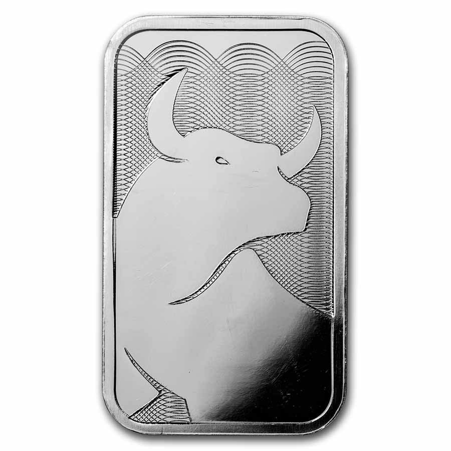 1 oz Silver Bar -: 1 oz Silver Bar - Wall Street Bull SKU no: RBJ270717 Grade: None Grade Service: None Mint Mark: N/A - Not Available Metal Content: 1 troy oz Purity: .999 Thickness: 3.1 mm Diamet