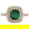 Emerald Diamond Ring 14K Rose Gold