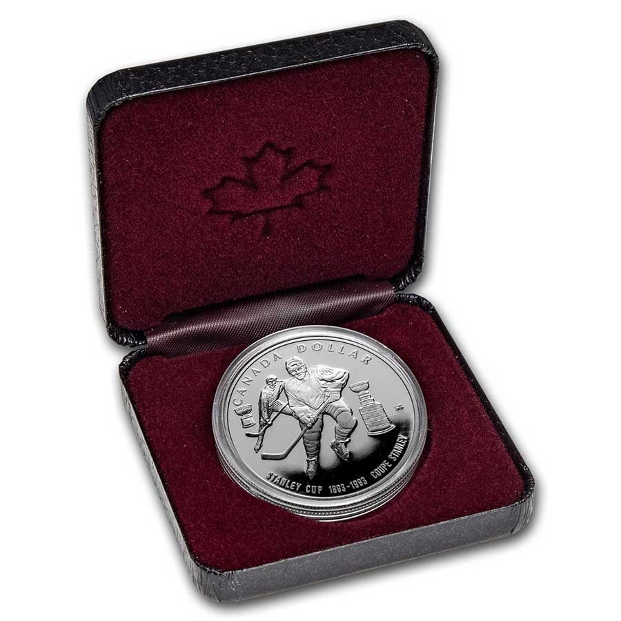 1993 Canada Silver Dollar Proof: 1993 Canada Silver Dollar Proof (Stanley Cup w/OGP) SKU no: RBJ232104 Year: 1993 Grade: Proof Grade Service: Other Denomination: 1 Dollar Mint Mark: RCM (Not Shown) Metal Content: 0.7487