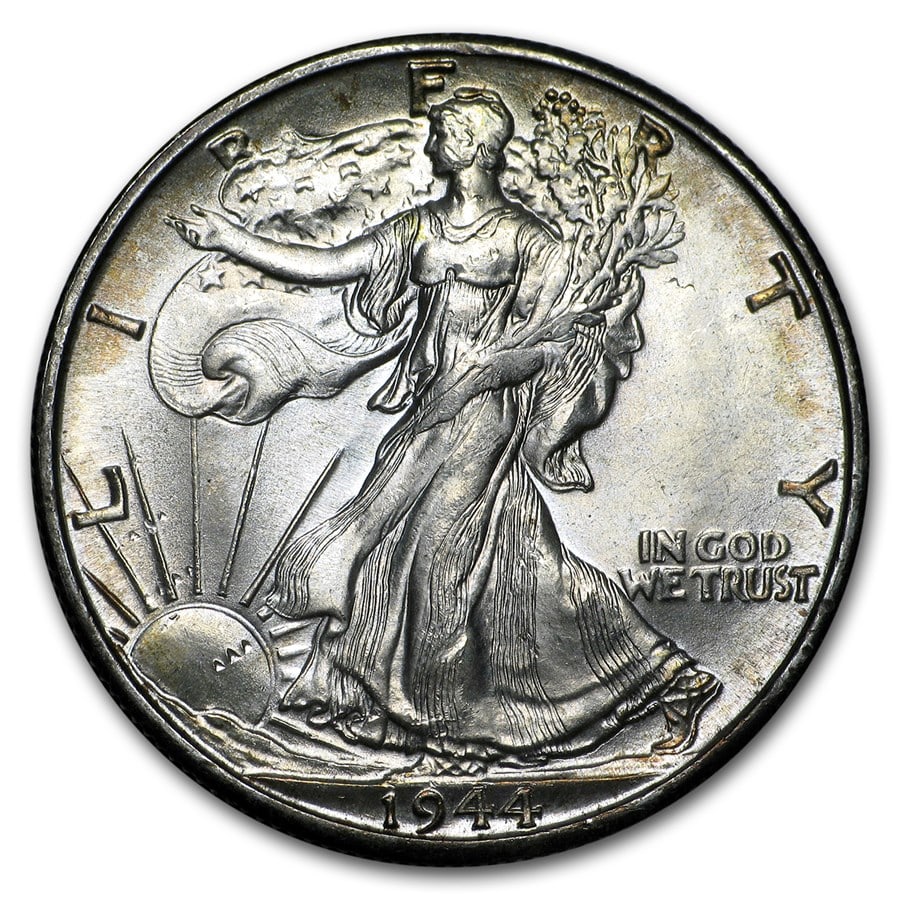 1944-D Walking Liberty Half Dollar: 1944-D Walking Liberty Half Dollar BU SKU no: RBJ10797 Year: 1944 Grade: Brilliant Unc Grade Service: None Denomination: $0.50 Mint Mark: D - Denver Metal Content: 0.3575 troy oz