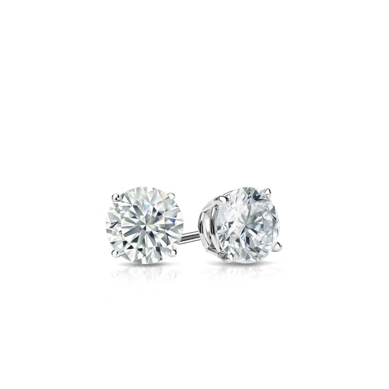 Natural 0.15 CTW Diamond Stud Earrings 14K White Gold: Natural 0.15 CTW Diamond Stud Earrings 14K White Gold Item No: RB015-FF11 Metal: 14k White Gold Setting: 4-Prong Basket Backing: Push Back, Screw Back Origin: Handcrafted in the USA DIAMO