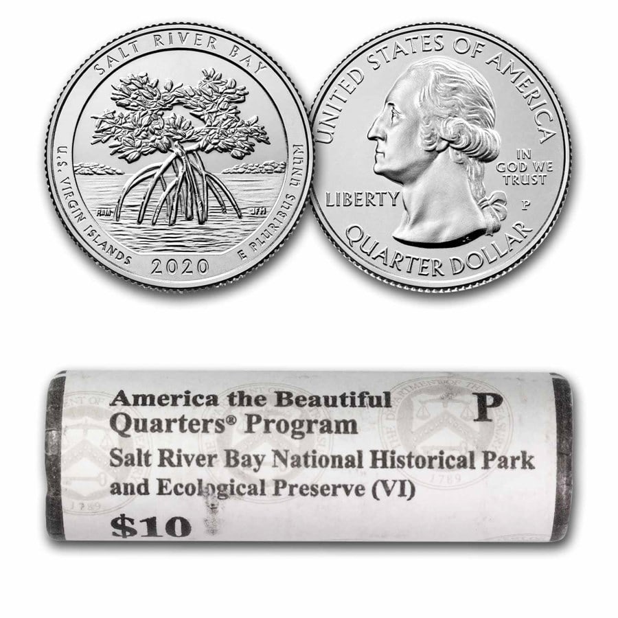 2020-P ATB Quarter Salt River: 2020-P ATB Quarter Salt River Bay & Preserve Park 40-Coin Roll BU SKU no: RBJ224971 Year: 2020 Grade: Brilliant Unc Grade Service: None Denomination: 25 Cents Mint Mark: P - Philadelphia