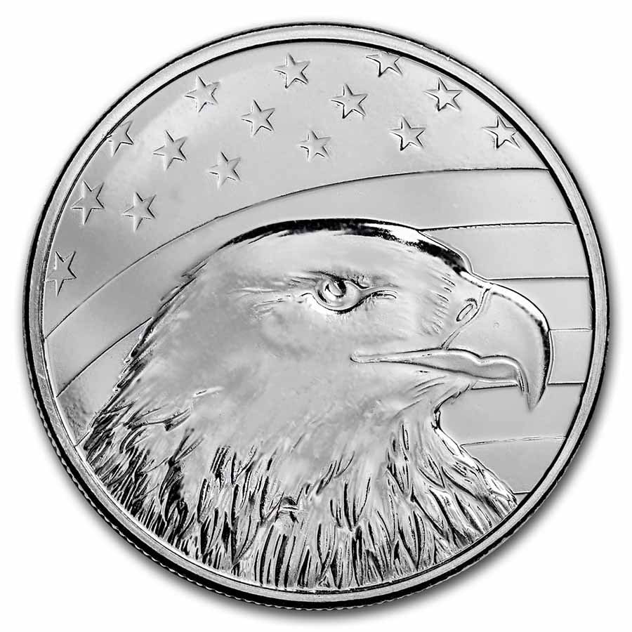 1 oz Silver Round -: 1 oz Silver Round - Bald Eagle, Flag & Capital SKU no: RBJ254474 Year: N/A Grade: None Grade Service: None Mint Mark: N/A - Not Available Metal Content: 1 troy oz Purity: .999 Th