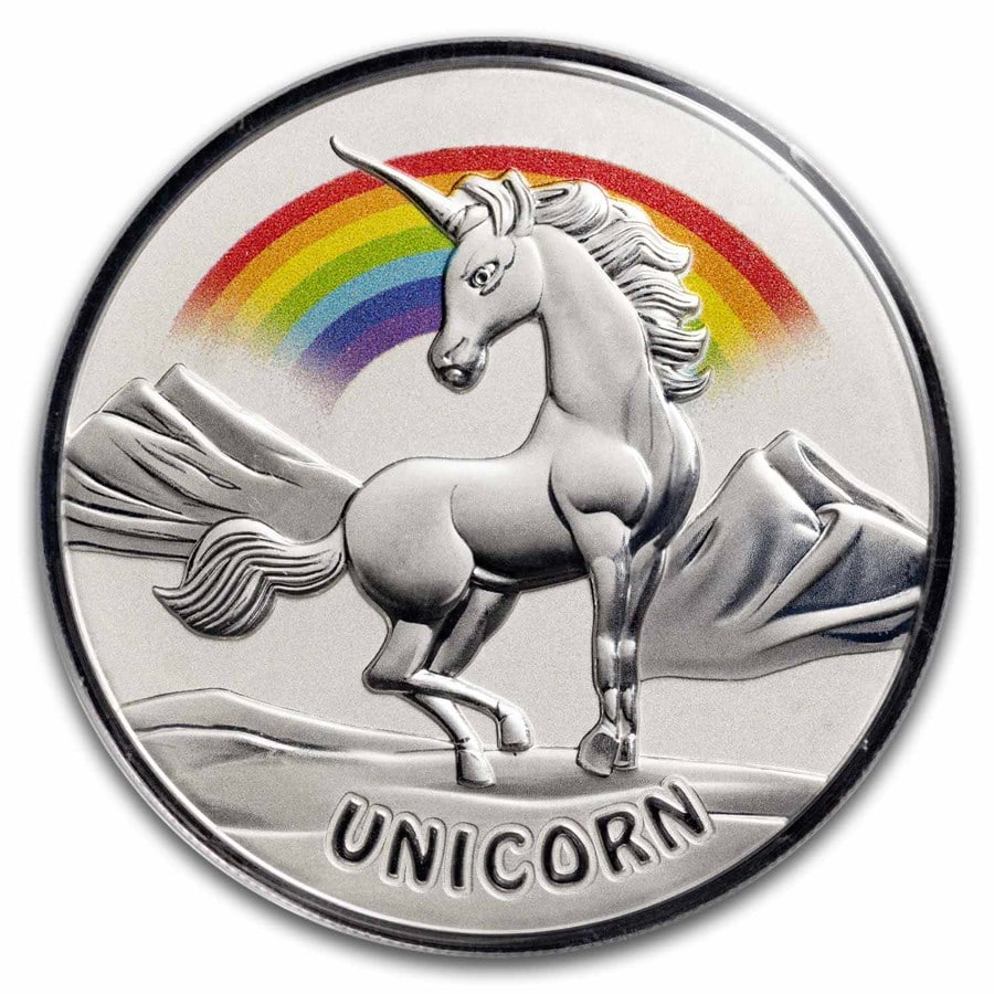 2023 Fiji 1 oz Silver: 2023 Fiji 1 oz Silver Mythical Creatures - Unicorn (Colorized) SKU no: RBJ290815 Year: 2023 Grade: Brilliant Unc Grade Service: None Denomination: 50 Cents Mint Mark: Not Shown Metal Cont