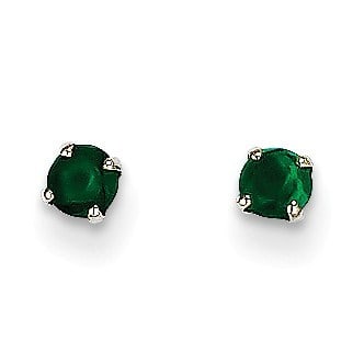 14k White Gold 3 mm: 14k White Gold 3 mm Emerald Stud Earrings SKU no: RBJ116486 Metal: Gold Purity: 14k Length Of Item: 3 mm Stone Type: Emerald Stone Color: Green Earring Closure: Post & Push Back