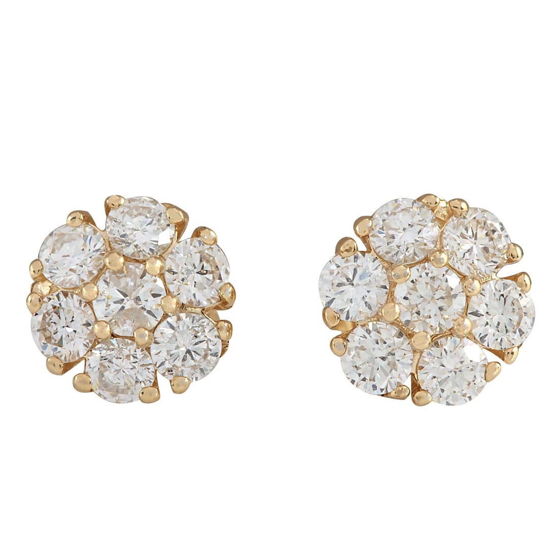 1.00 CTW Diamond Earrings 14K Yellow Gold: 1.00 CTW Natural Diamond Earrings 14K Yellow Gold Metal: 14k Gold, Yellow Gold Stone: Diamond Stone Cut: Round Cut Place of Origin: United States Period: 2010- Date of Manufacture: 2023 Condition: New