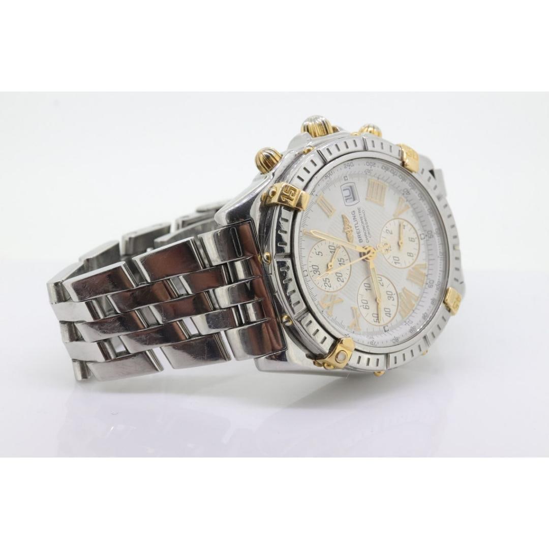 Breitling Crosswind Stainless Steel White: Breitling Crosswind Stainless Steel White Dial Gold Tone 43mm Watch B13355 Box Brand: Breitling Case Material: Stainless Steel Movement: Quartz Period: 2000-2009 Date of Manufacture: 2000s Conditi