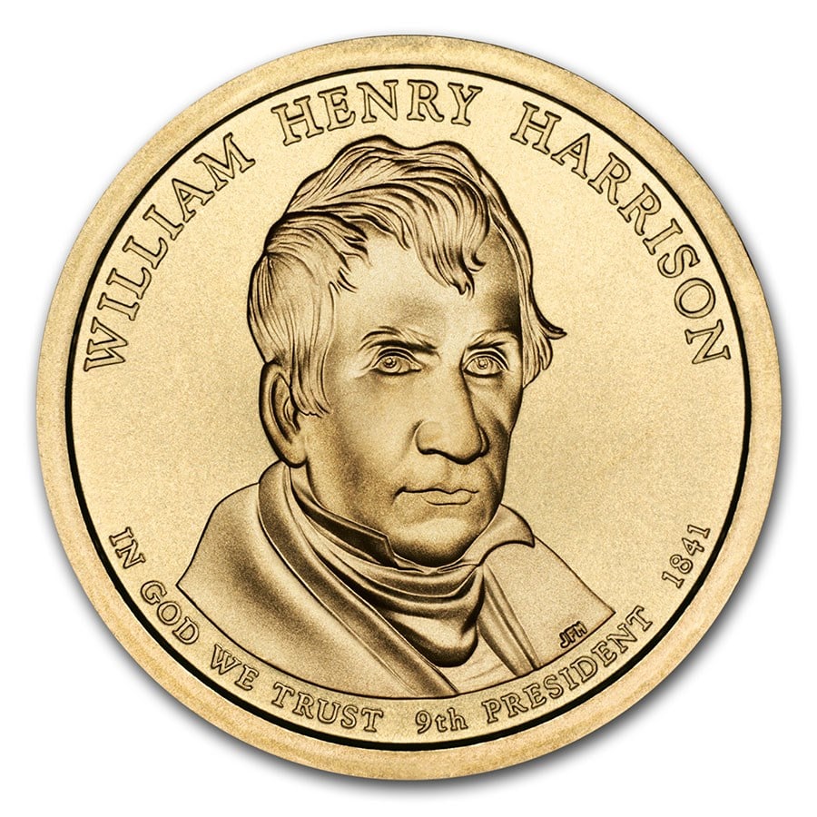 2009-D William Harrison Presidential Dollar BU: 2009-D William Harrison Presidential Dollar BU SKU no: RBJ50109 Year: 2009 Grade: Brilliant Unc Grade Service: None Denomination: $1.00 Mint Mark: D - Denver Metal Content: 0 troy oz