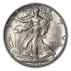 1943-D Walking Liberty Half Dollar AU