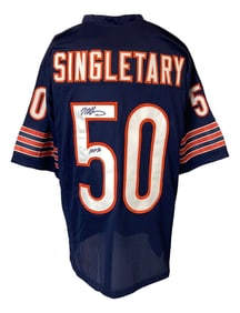 mike singletary chicago signed navy