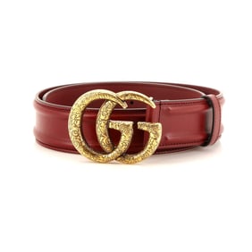 Gucci Patterned GG Marmont Belt Leather