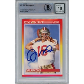joe montana autographed 1990 score