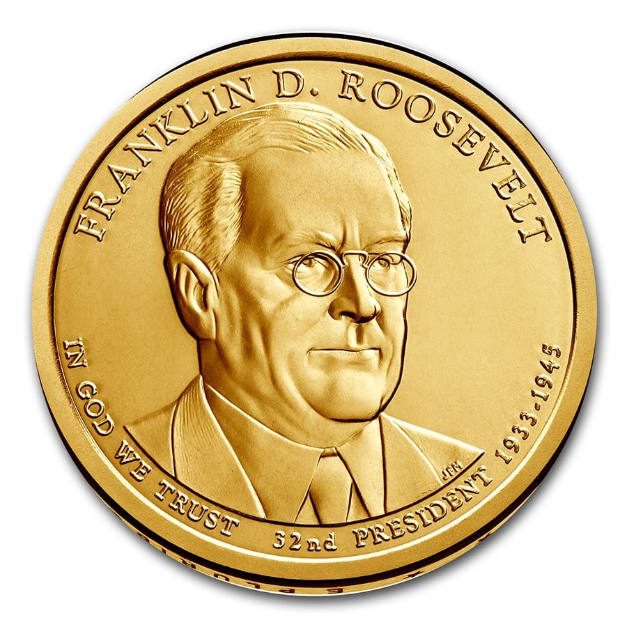 2014-P Franklin Roosevelt Presidential Dollar BU: 2014-P Franklin Roosevelt Presidential Dollar BU SKU no: RBJ204249 Year: 2014 Grade: Brilliant Unc Grade Service: None Denomination: $1.00 Mint Mark: P - Philadelphia Metal Content: 0 tro