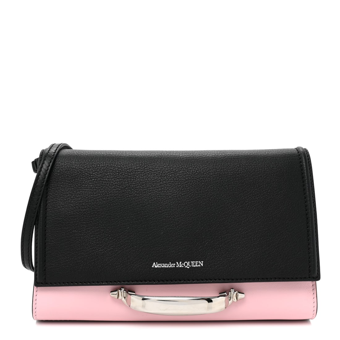 Alexander Mcqueen Calfskin The Story: Alexander Mcqueen Calfskin The Story Shoulder Bag Black Pink SKU no: RBJ1428191 Condition: Excellent Condition Details: Handle: Creases, Interior: Fading, scuffs, surface wear, Exterior: Faint scuffs,