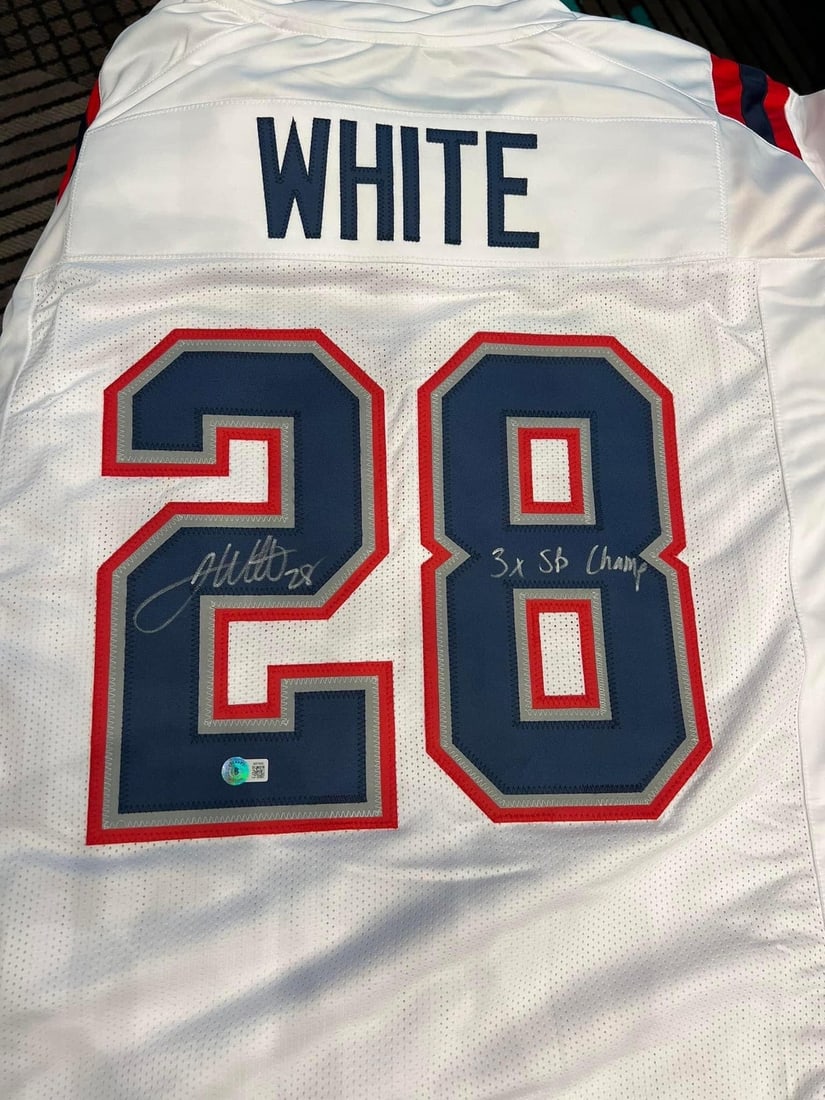 james white signed jersey: james white signed jersey James white signed jersey,with "3x SB champ" inscribed